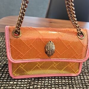 Orange and Gold Handbag with Chain Strap
